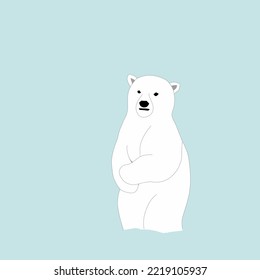 Adult Polar Bear In Pose. Northern Animals. Vector