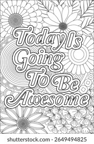 Adult Positive Quotes Coloring Page Motivational Words