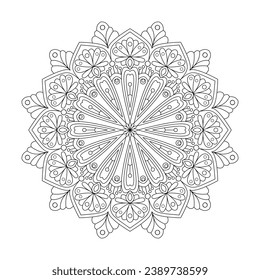 Adult Radiant Sun coloring book mandala page for kdp book interior. Peaceful Petals, Ability to Relax, Brain Experiences, Harmonious Haven, Peaceful Portraits, Blossoming Beauty mandala design.