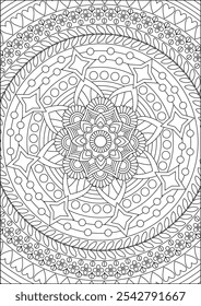 Relaxamento adulto mandala coloração páginas vetor arte