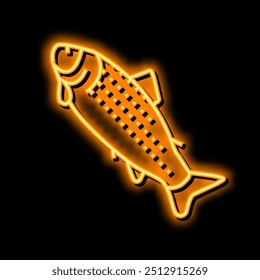 adult salmon neon light sign vector. adult salmon illustration