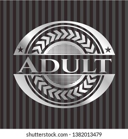 Adult silvery badge or emblem. Vector Illustration. Mosaic.