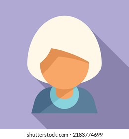 Adult woman icon flat vector. Old life. Generation stage