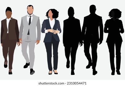 Adult Woman and Man Engaging in Office Discussions - Silhouettes with Portrait