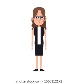 adult woman standing icon over white background, vector illustration