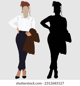 Adult Woman's Hand with Shirt Style Silhouettes with Portrait