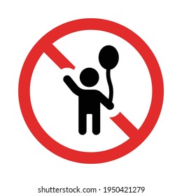 Adult zone symbol. No kids allowed in this area. Children forbidden icon.