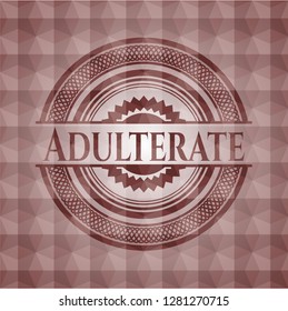 Adulterate red seamless geometric pattern emblem. Seamless.