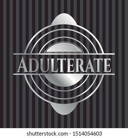 Adulterate silver badge. Vector Illustration. Mosaic.