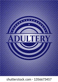 Adultery badge with jean texture