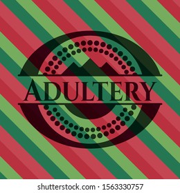 Adultery christmas emblem background. Vector Illustration. Detailed.
