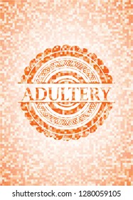 Adultery orange mosaic emblem
