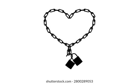 Adultery symbol, black isolated vector silhouette