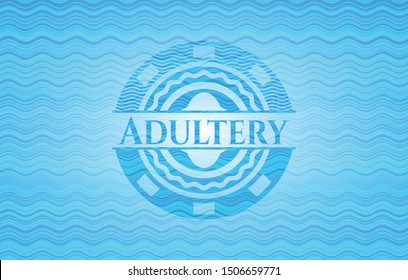 Adultery water wave concept emblem background. Vector Illustration. Detailed.