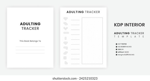 Adulting Tracker Letter Size Druckbares Bullet Journal Seitendesign, Monatlicher Tracker, Habit Tracker, Adult Task Tracker