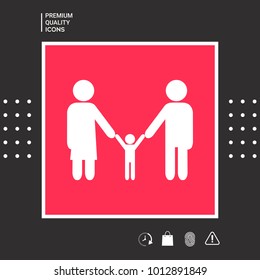 Adults with a child - family icon