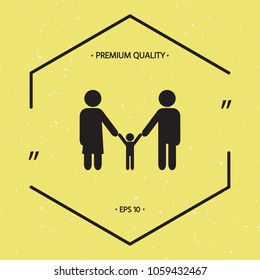 Adults with a child - family icon