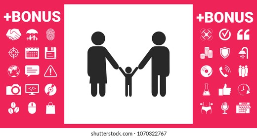 Adults with a child - family icon