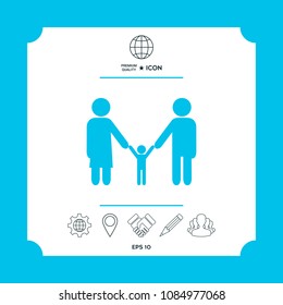 Adults with a child - family icon