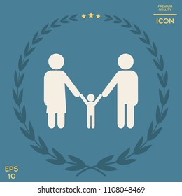 Adults with a child - family icon