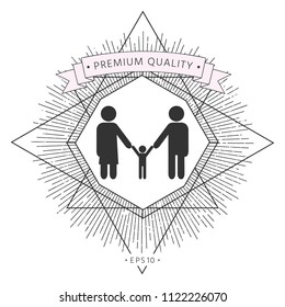 Adults with a child - family icon