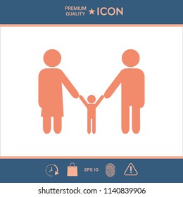 Adults with a child - family icon