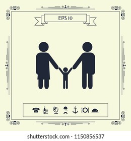 Adults with a child - family icon