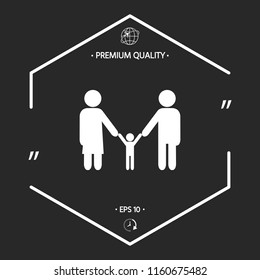 Adults with a child - family icon