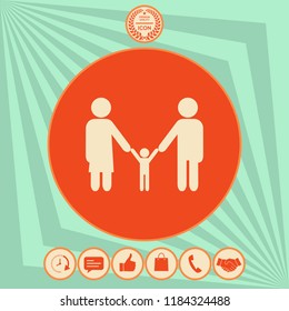Adults with a child - family icon