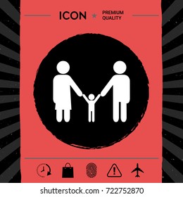 Adults with a child - family icon