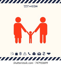 Adults with a child - family icon