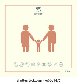 Adults with a child - family icon
