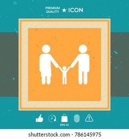 Adults with a child - family icon