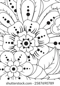 adults and kids flower pattern coloring book  