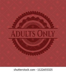 Adults Only badge with red background