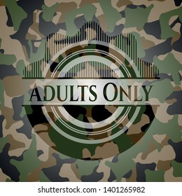 Adults Only camo emblem. Vector Illustration. Detailed.