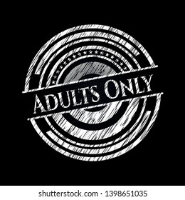 Adults Only chalkboard emblem. Vector Illustration. Detailed.