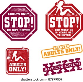 Adults Only Content Stamps
