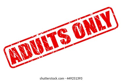 ADULTS ONLY RED STAMP TEXT ON WHITE