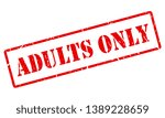 Adults only red vector stamp isolated on white background
