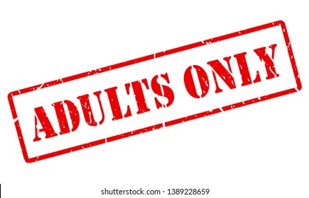 Adults only red vector stamp isolated on white background