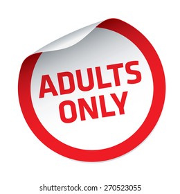 ADULTS ONLY red vector sticker