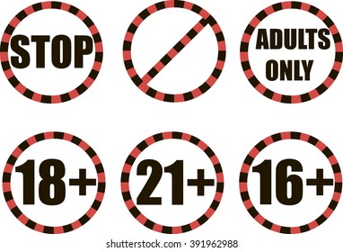 adults only sign in different variations