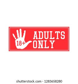 adults only warning on white background. vector illustration