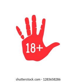 adults only warning on white background. vector illustration
