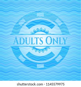 Adults Only water wave representation style emblem.