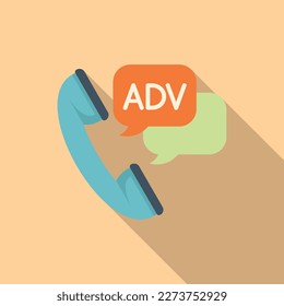 Adv call marketing icon flat vector. Digital business. Social market