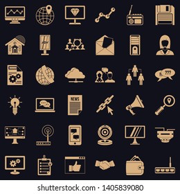 Adv file icons set. Simple style of 36 adv file vector icons for web for any design