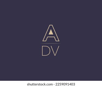 ADV letter logo design modern minimalist vector images