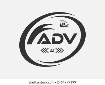 ADV-Buchstabe Logo Design. ADV Einfache und moderne Logo. ADV luxuriöses Alphabet Logo Design. -Vektorillustration